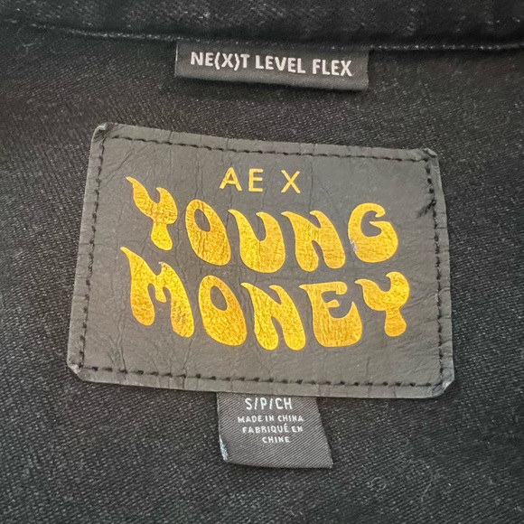 Young Money Black Denim Jacket Lil Wayne American Eagle Jacket Next Level Flex - Picture 4 of 9